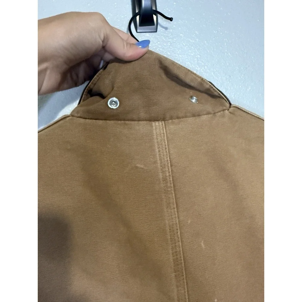 Vintage Carhartt Brown Canvas Jacket Coat Men's Size Large Tall Quilted Chore